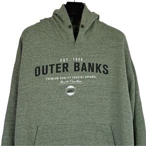 LONE ROCK CLOTHING Women Mute Green OUTER BANKS North Carolina Graphic Hoodie XL